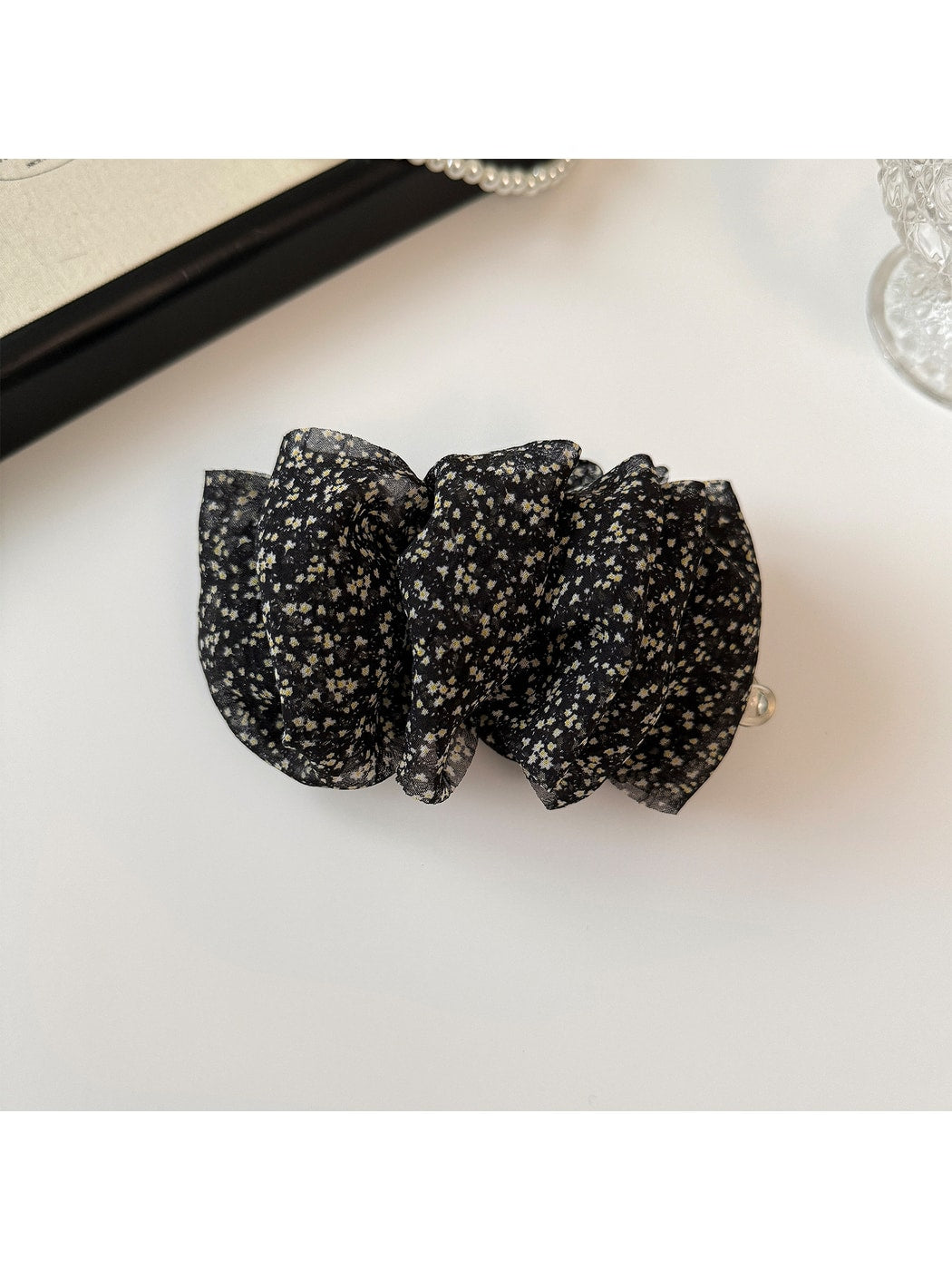 Beau - Retro Floral Print Ponytail Banana Clip