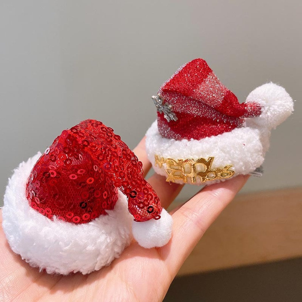 Beau - Christmas Glitter Hat and Bow Hair Accessories