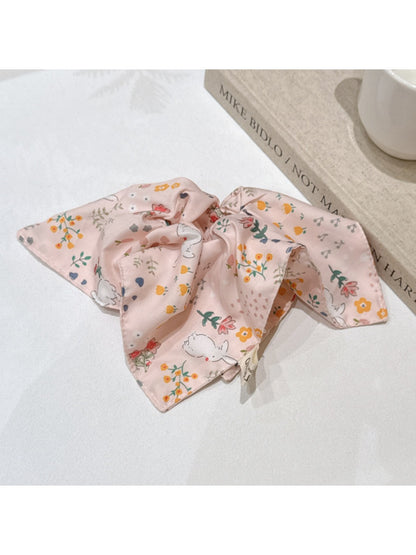 Gifty - Floral Square Scrunchie Large Hair Tie Bow