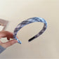 Gifty - Thin Band Blue Plaid Headband