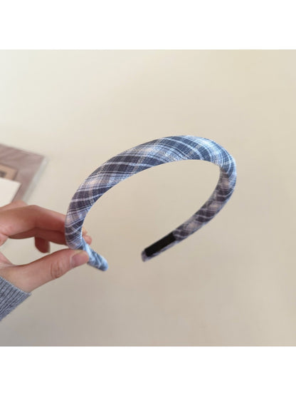Gifty - Thin Band Blue Plaid Headband