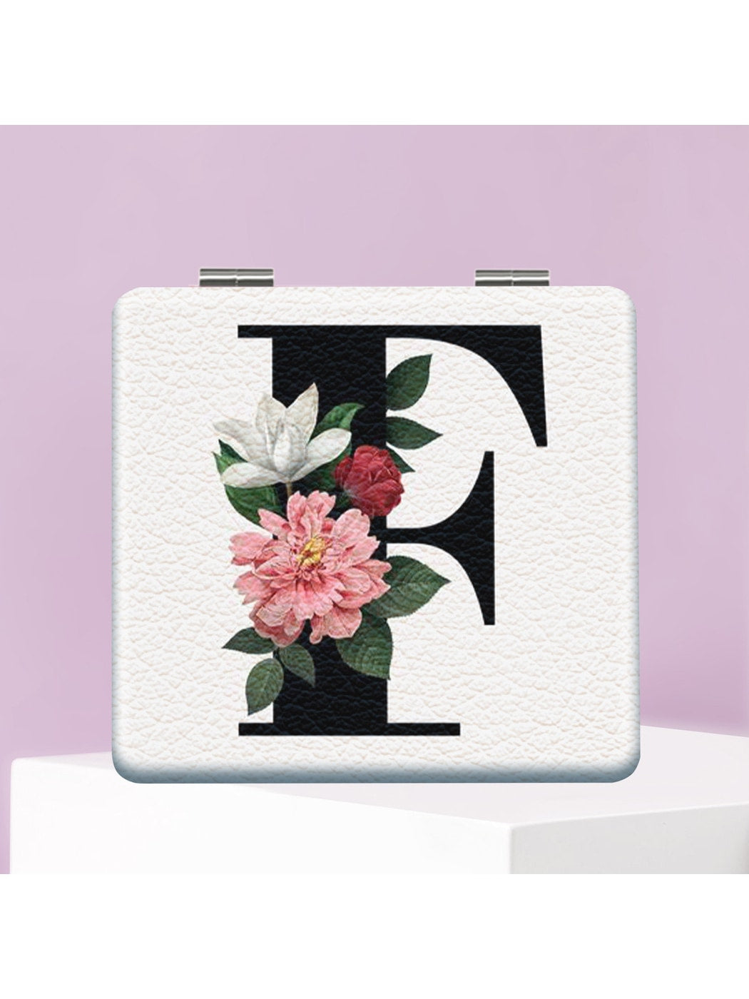 Mirroray - Floral Letter Print Folding Makeup Mirror