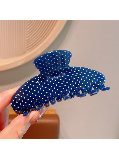 Beau - Polka Dot Acetate Semi-Circle Claw Clip