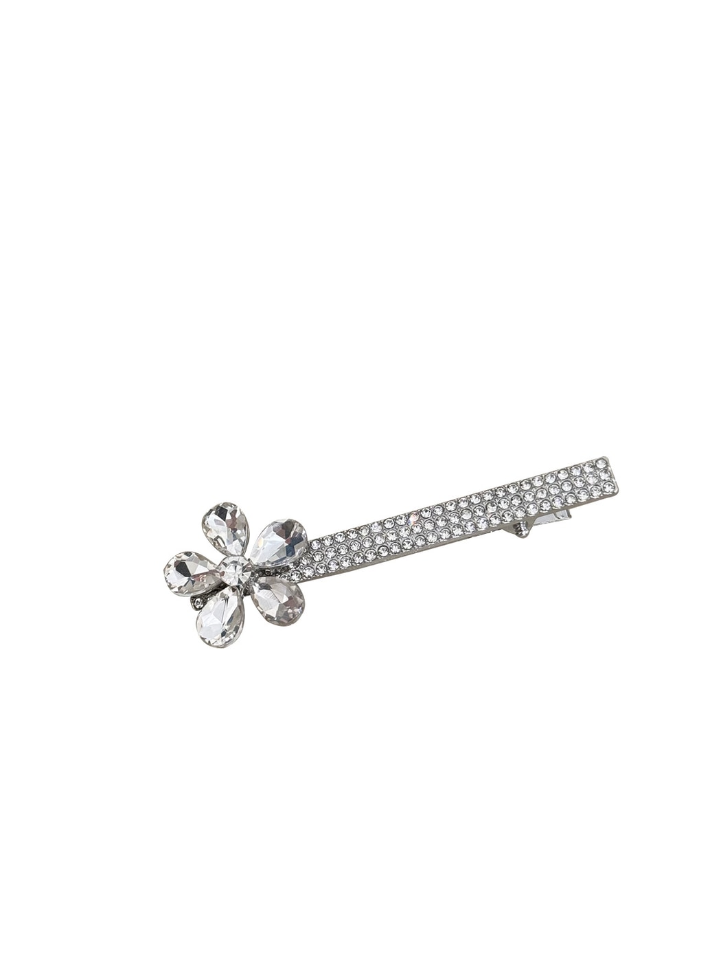 Beau - Alloy Rhinestone Flower Side Bangs Hair Clip