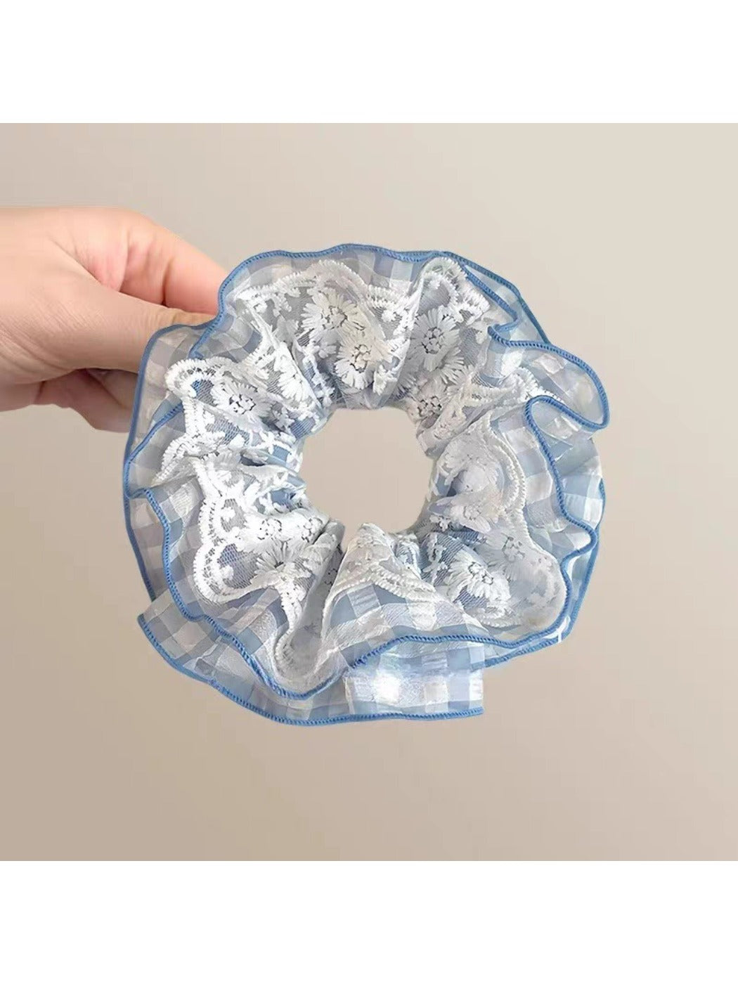 Gifty - Plaid Bow Lace Hair Ties