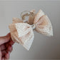 Beau - Polka Dot Ribbon Bow Detail Hair Claw Clip