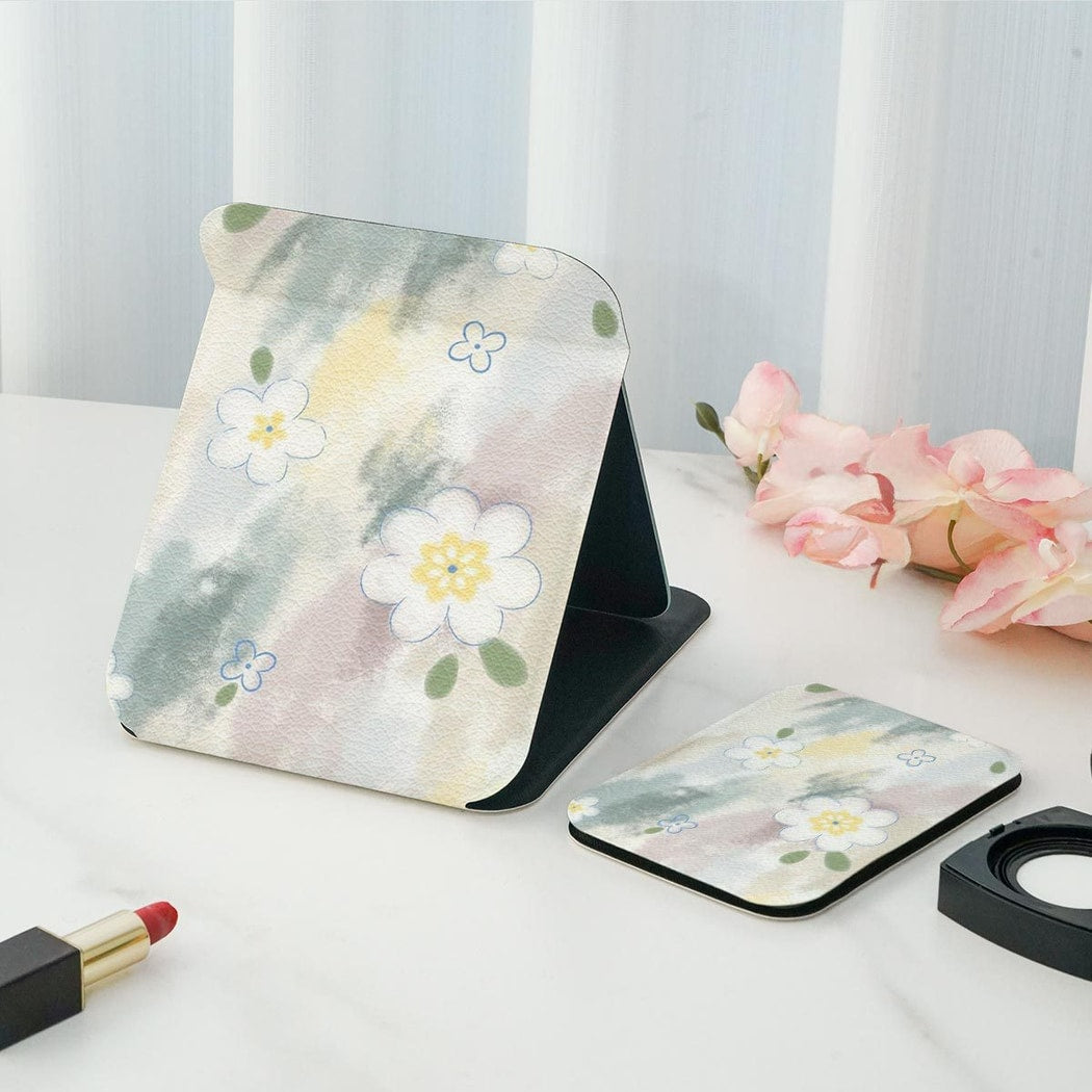 Mirroray - Floral Double-Sided Print Folding Makeup Mirror
