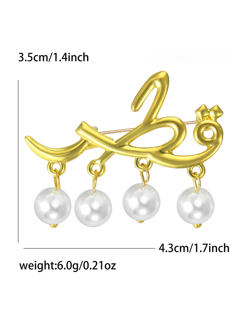 Brovia - Simple Prayer Letter Alloy Fashion Brooch Pin