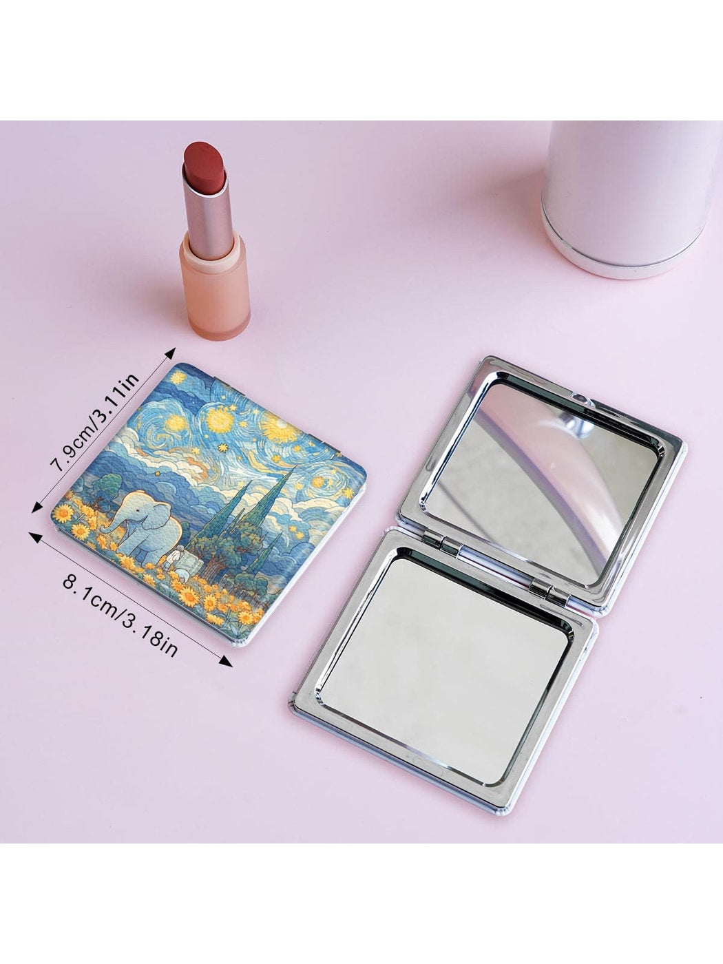 Mirroray - Landscape Painting Theme Printed Folding Mirror