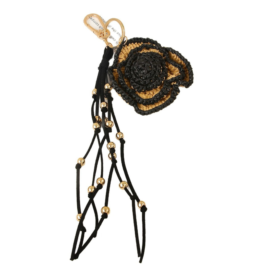 Keypus - Raffia Flower Tassel Bag Charm Keychain