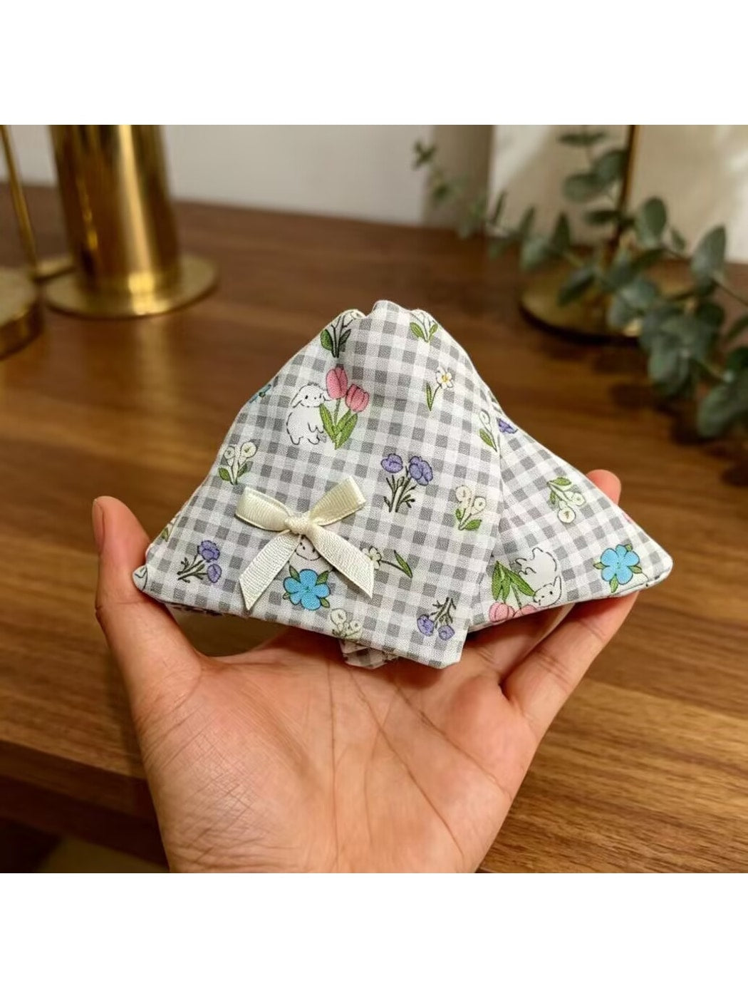 Beau - Bow Floral Rabbit Print Fabric Claw Clip