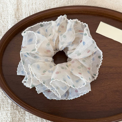 Gifty - Layered Sheer Polka Dot Mesh Hair Scrunchie