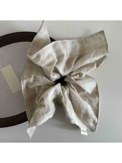 Gifty - Plaid Square Scarf Style Hair Scrunchie