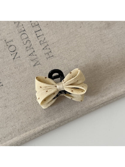 Beau - Polka Dot Bow Hair Claw Clip