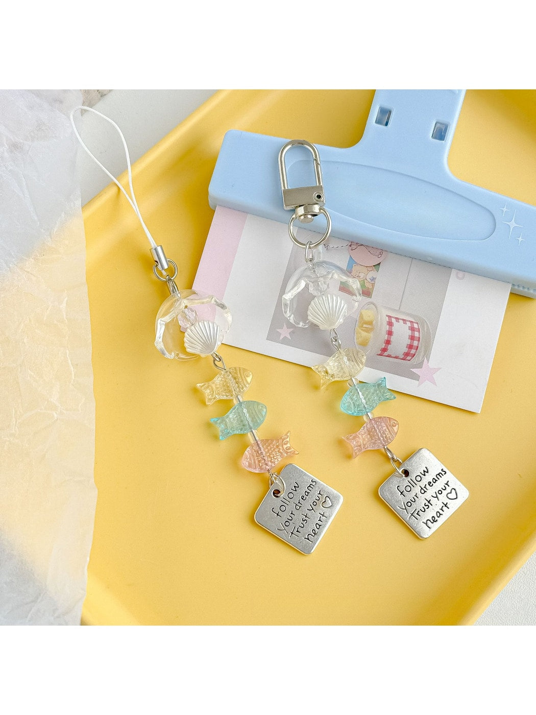 Keypus - Beaded Fish Pendant Phone Charm Keychain