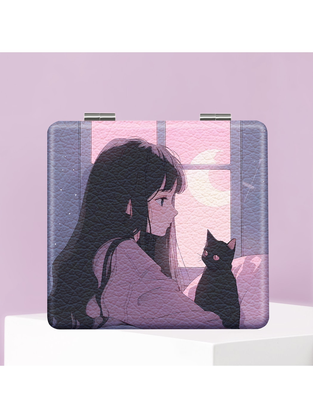 Mirroray - Cute Girl Print Folding Makeup Mirror
