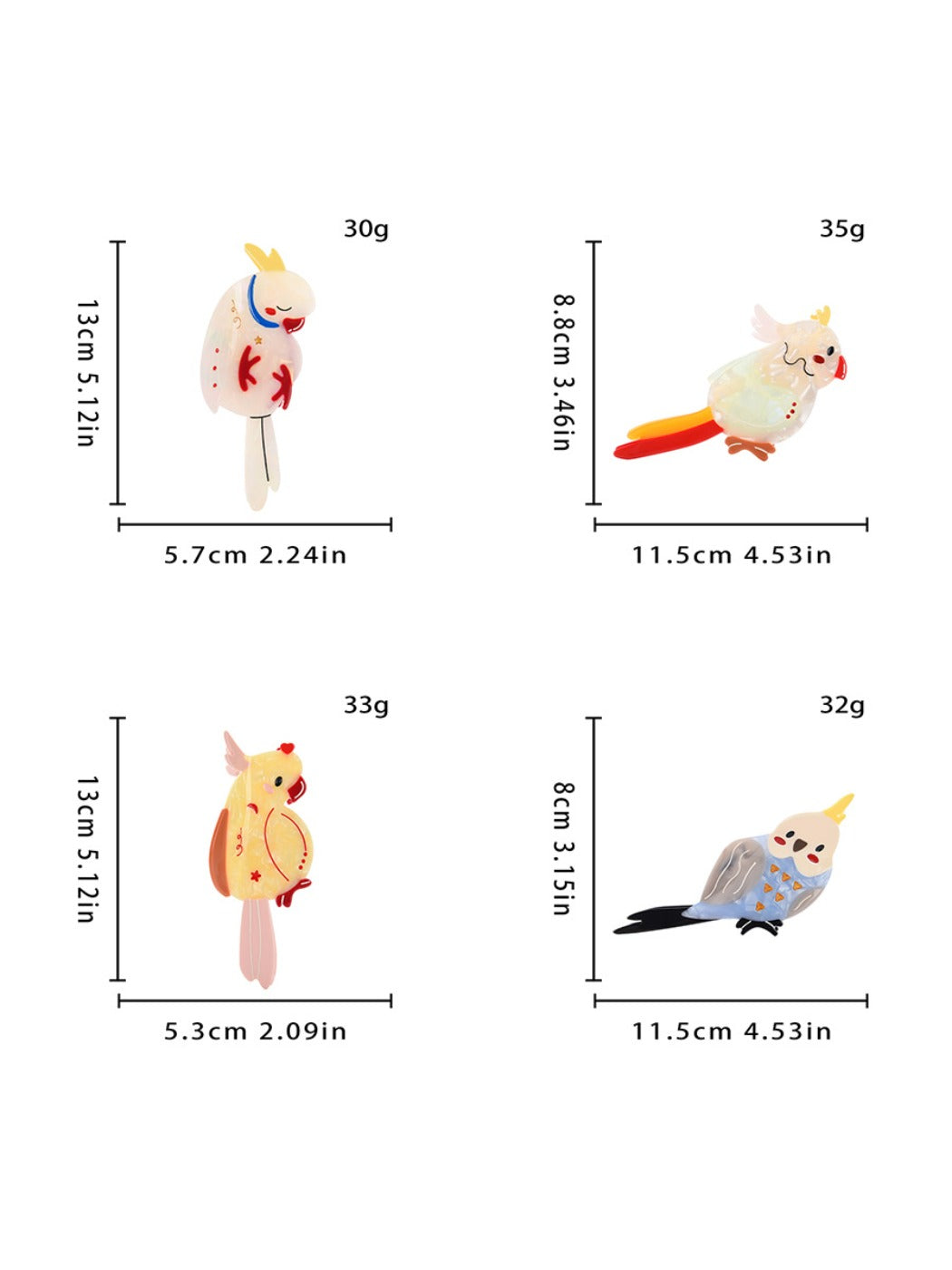 Beau - Animal Bird Acetate Hair Clip