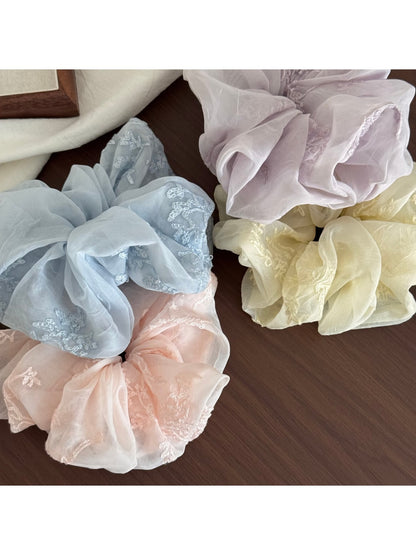 Gifty - Irregular Embroidered Polyester Scrunchie