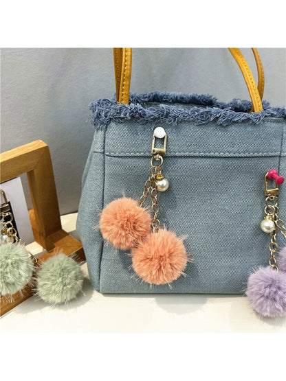 Keypus - Colorful Plush Pompom Bag Charm Keychain