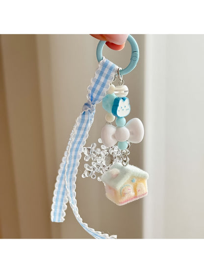 Keypus - Plaid Ribbon House Bag Pendant Keychain