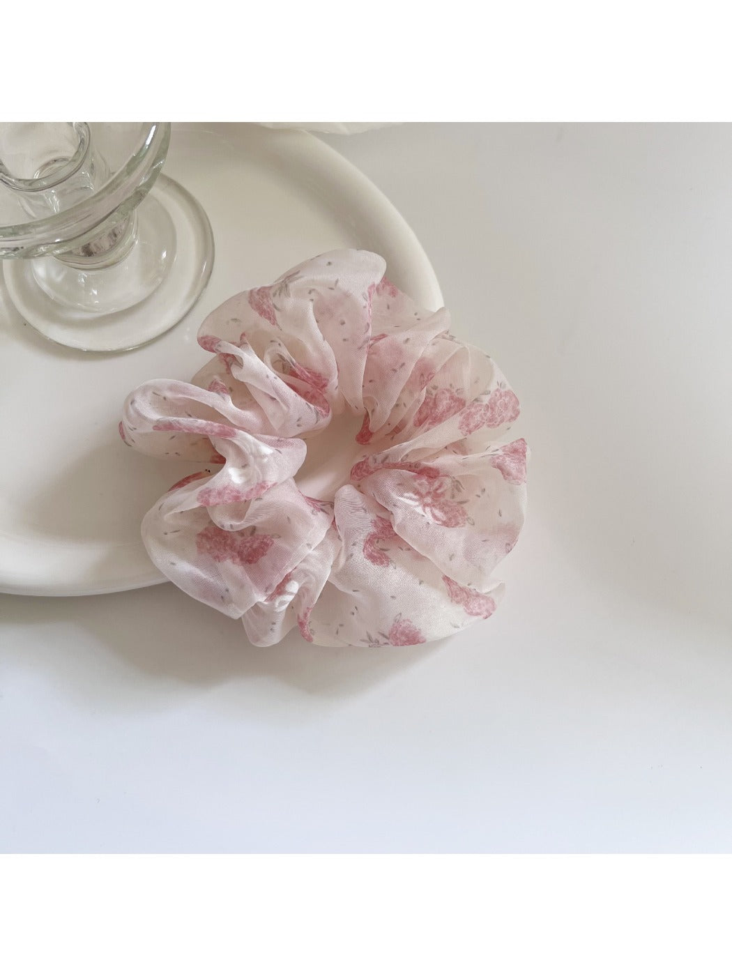 Gifty - Sweet Tulle Floral Print Bow Scrunchie