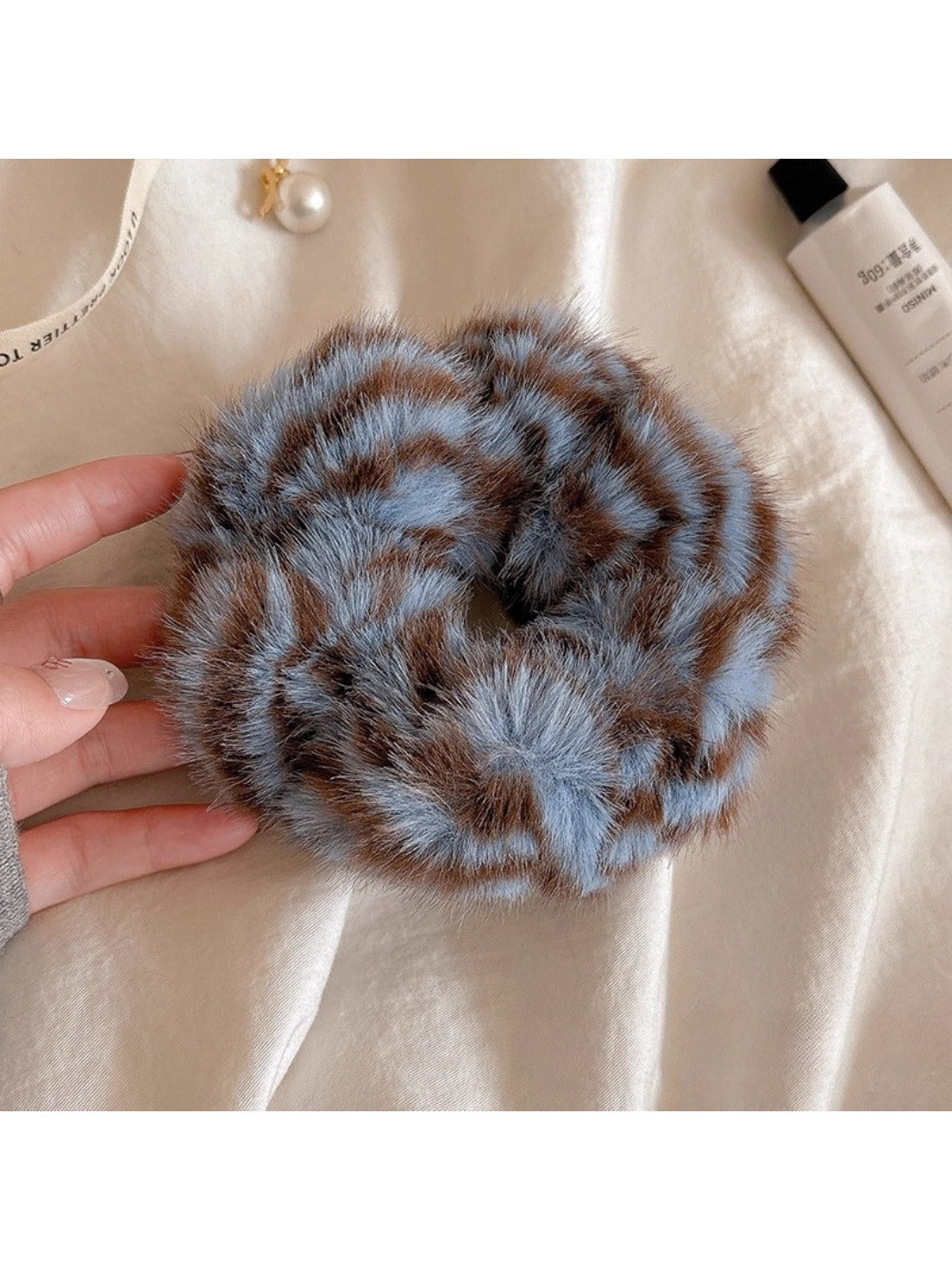 Gifty - Leopard Fluffy Hair Scrunchies Hair Ties