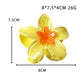 Beau - Glossy Flower Shape Plastic Alloy Claw Clip