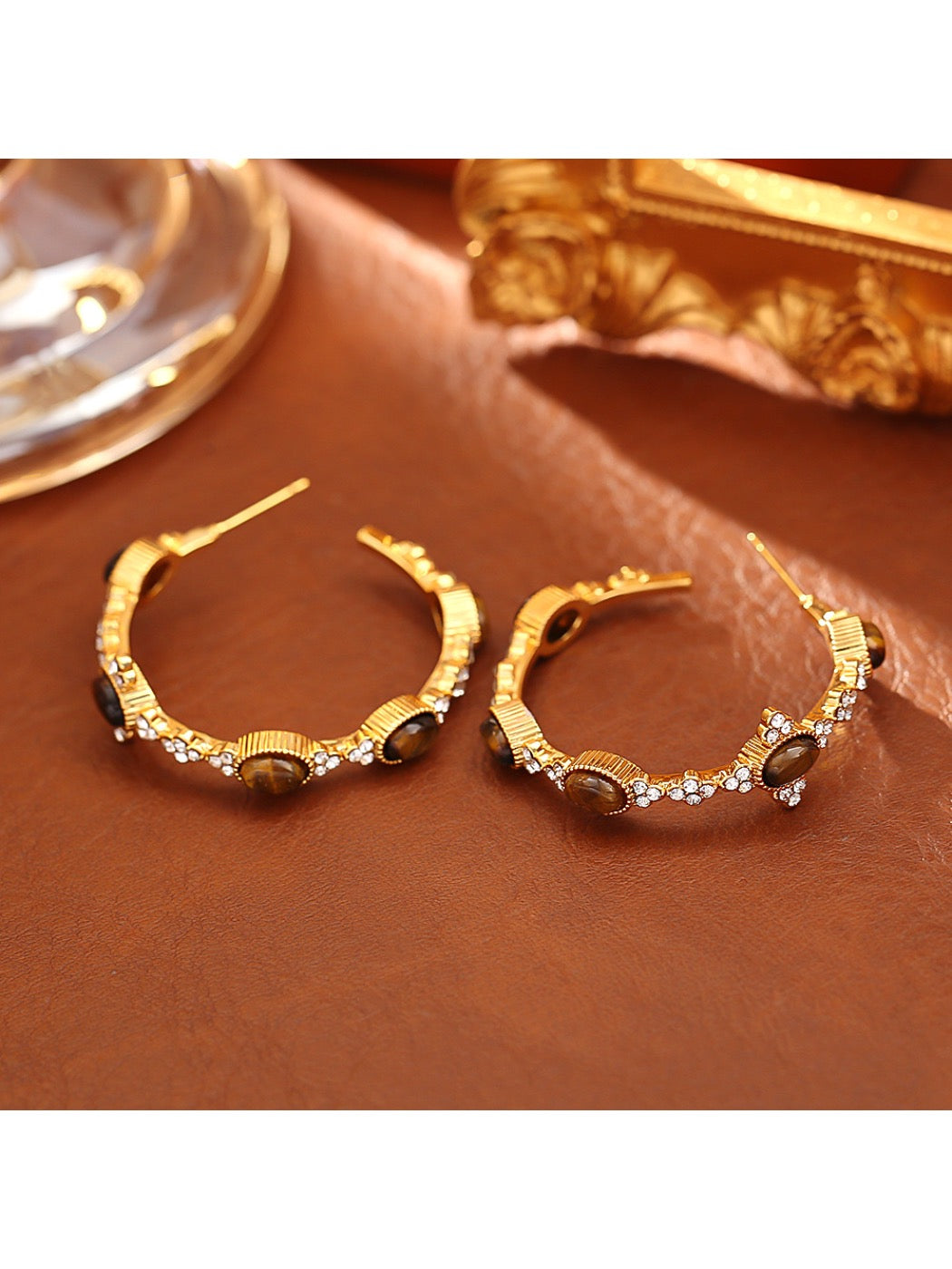 Earedge - Maillard Style C Hoop Earrings