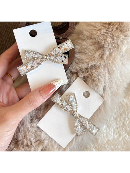 Beau - Sparkly Bow Duckbill Side Hair Clip