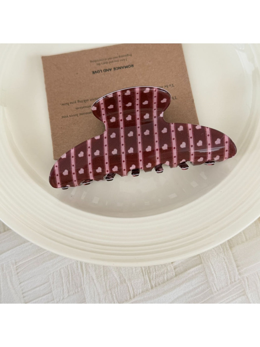 Beau - Polka-Dot Heart-Shaped Hair Clip