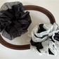 Gifty - Polka Dot Mesh Ruffle Trim Hair Scrunchie