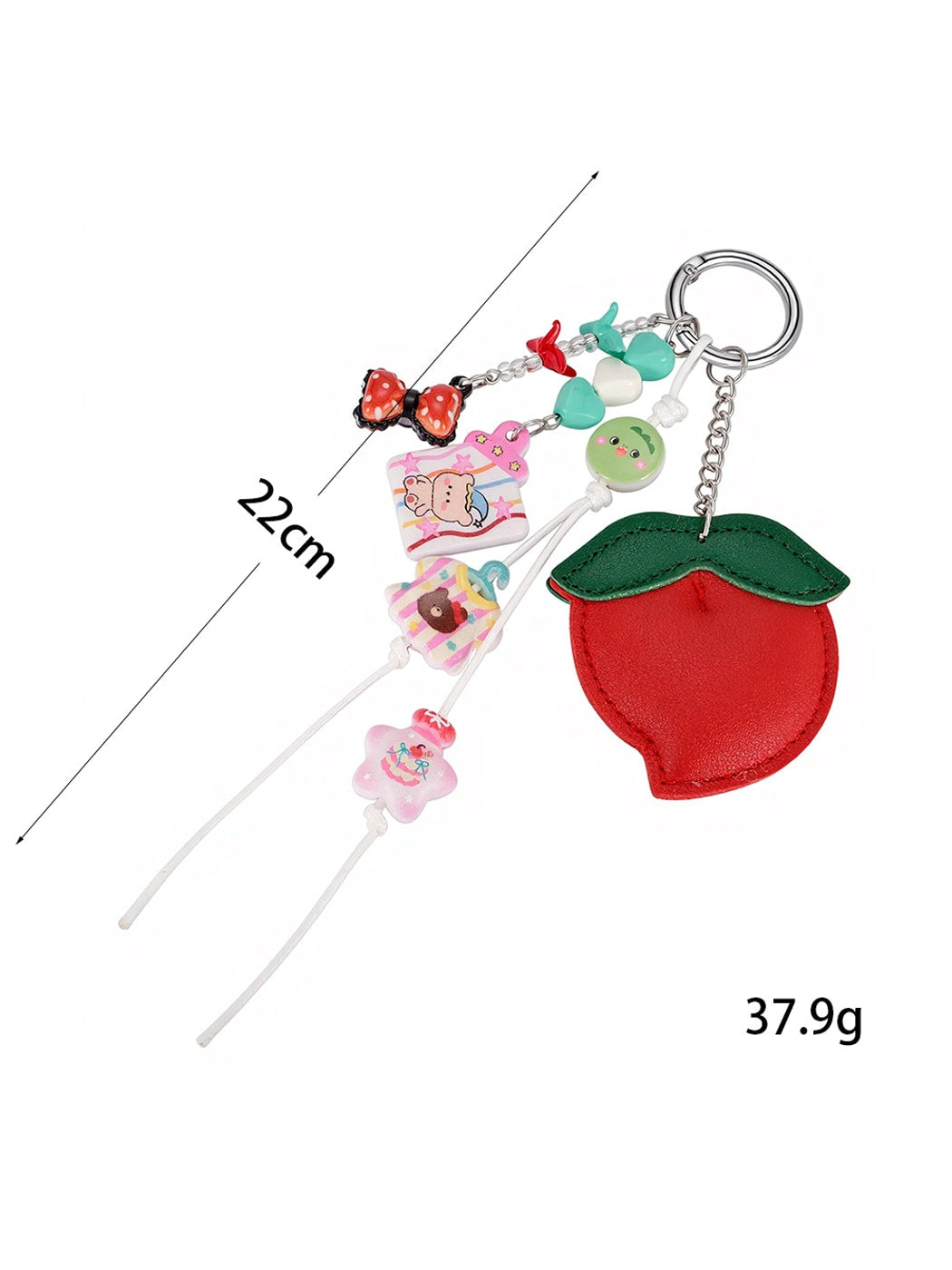 Keypus - Cartoon Peach Faux Leather Bag Charm Keychain