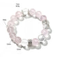 Lovra bracelet with pink and white crystals arranged in a repeating pattern