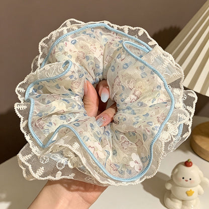 Gifty - Sheer Ruffle Floral Print Scrunchie
