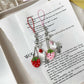 Keypus - Strawberry Beaded Button Style Bag Charm Keychain