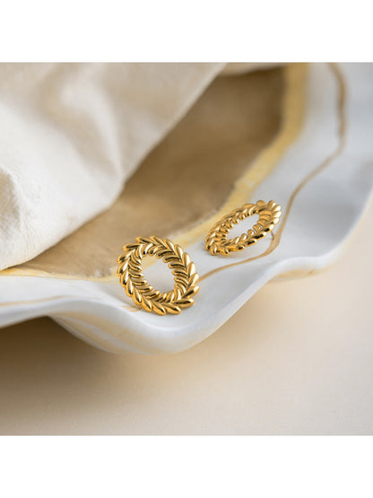 Earedge - Leaf O-Shaped Ear Studs