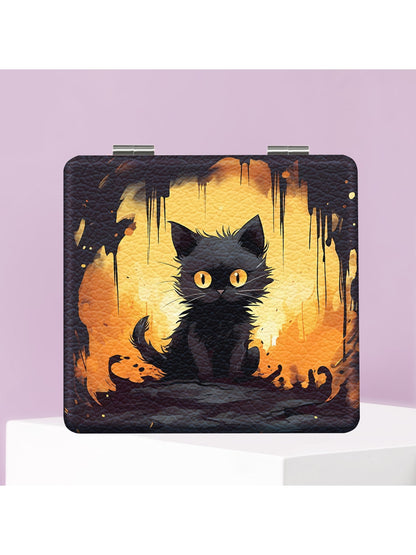 Mirroray - Cartoon Cat Pattern Folding Makeup Mirror