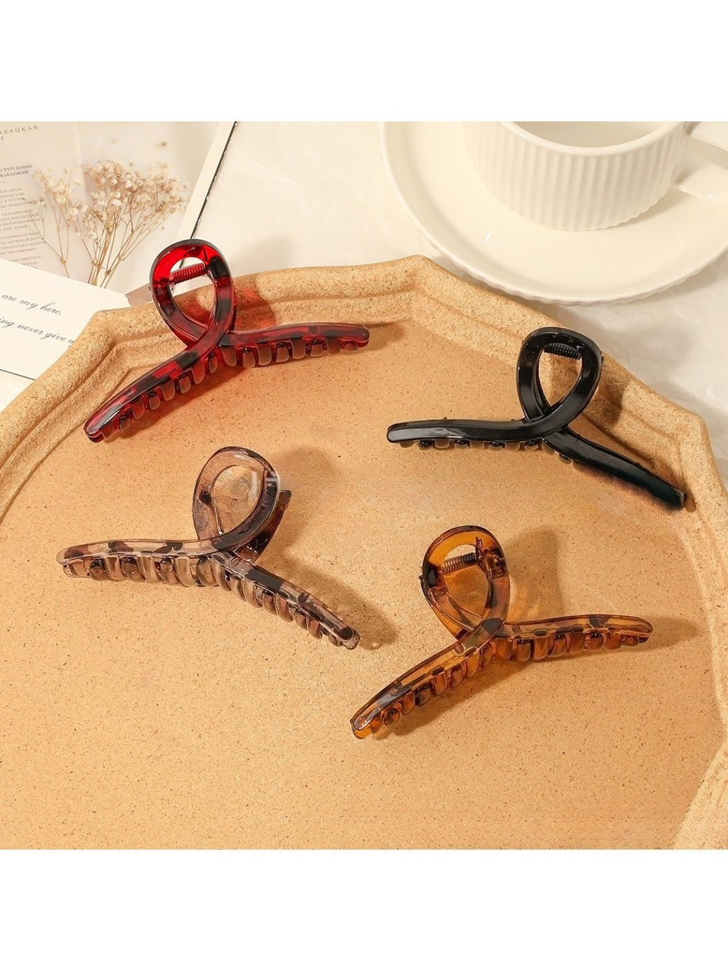 Beau - Tortoiseshell Cross Claw Clip