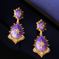 Earedge - Alloy Geometric Star Dangle Stud Earrings