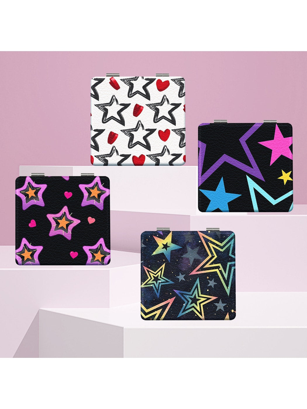 Mirroray - Y2K Star Print Compact Folding Mirror