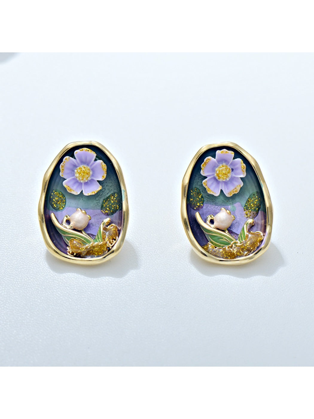 Earedge - Sweet Oil Painting-Inspired Stud Earrings