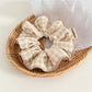 Gifty - Gathered Plaid Trim Polyester Bun Scrunchie