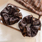 Gifty - Brown Floral Satin Scrunchie