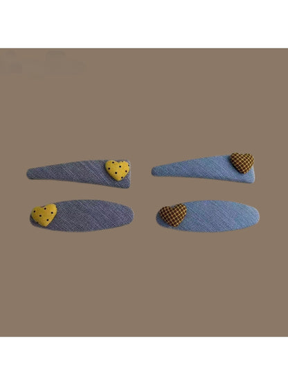 Beau - Heart Detail Fabric Side Bangs Hair Clip