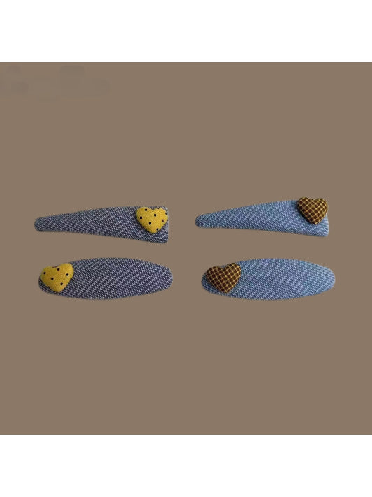Beau - Heart Detail Fabric Side Bangs Hair Clip