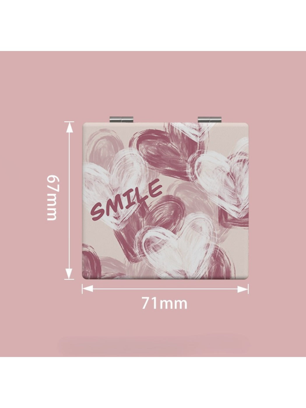 Mirroray - Minimalist Heart Pattern Square Compact Mirror