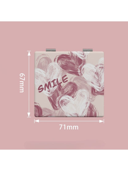 Mirroray - Minimalist Heart Pattern Square Compact Mirror