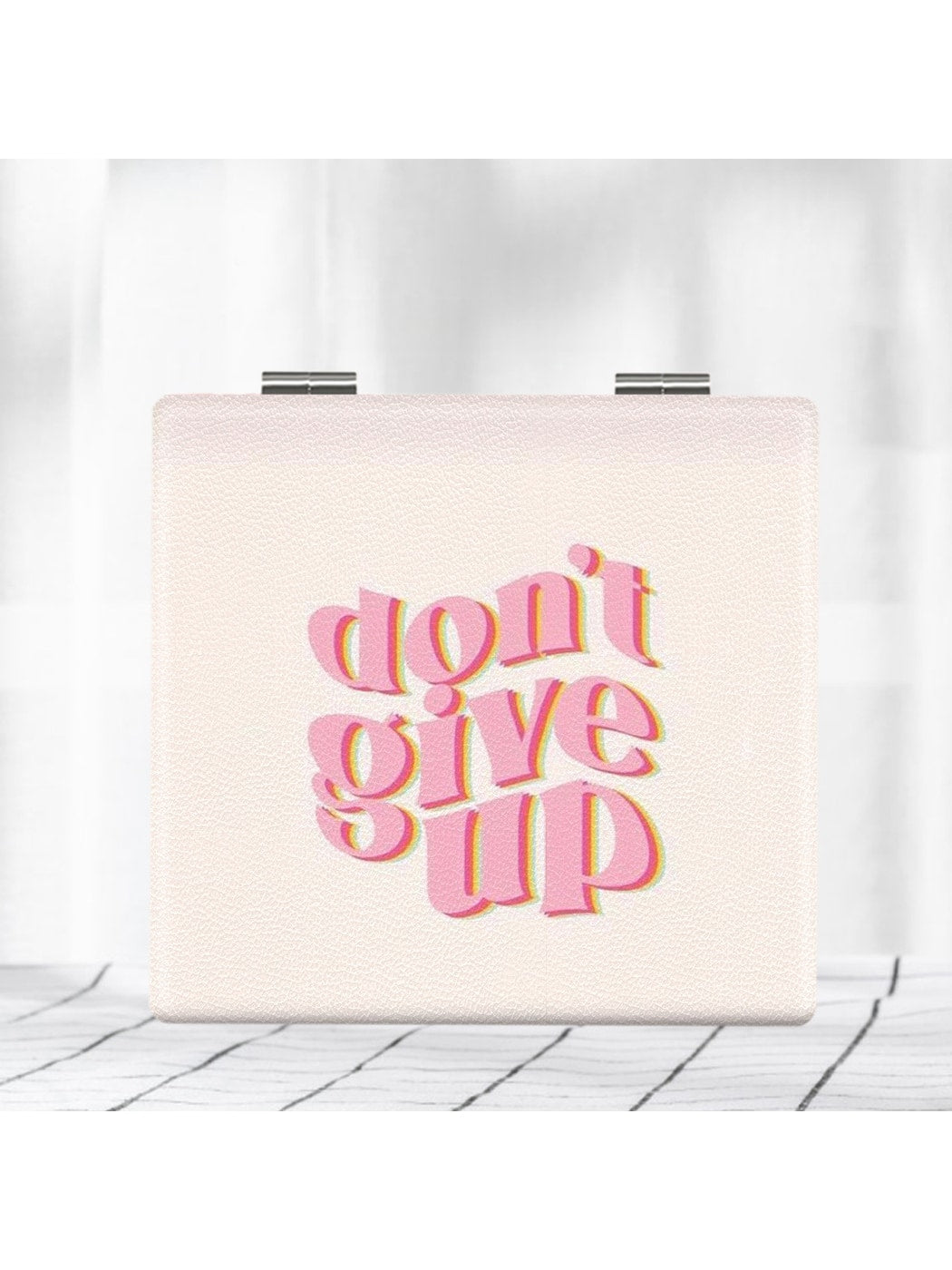Mirroray - Foldable Slogan Print Compact Vanity Mirror