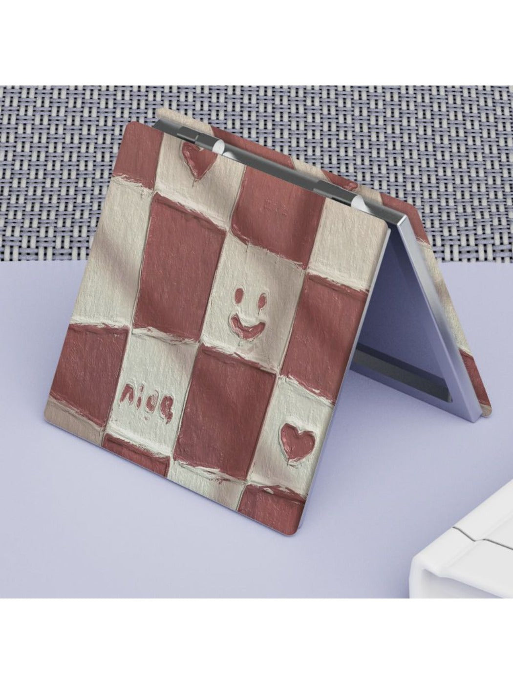 Mirroray - Adorable Smiley Face Plaid Compact Mirror