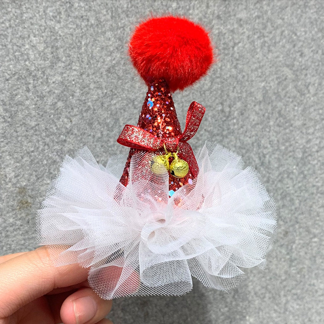 Beau - Christmas Deer Antler Glitter Bow Hair Clip